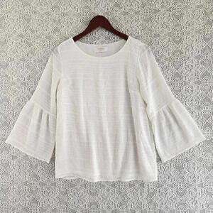 Vintage Renee Scoop Neck Balloon sleeve Textured Blouse S Made In U.S.A